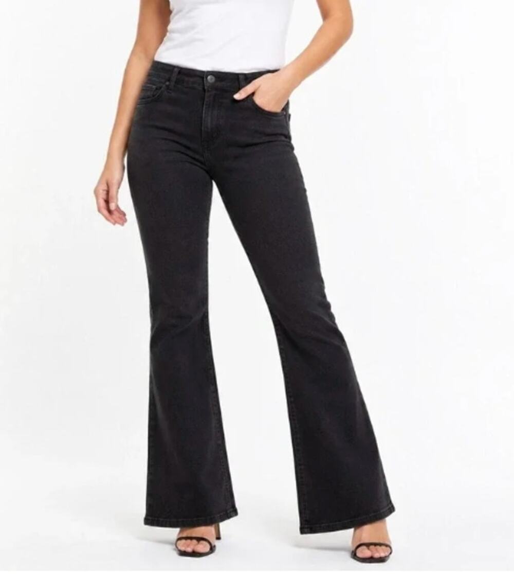 Old Navy High Rise Wow Flare Jeans Black 12
